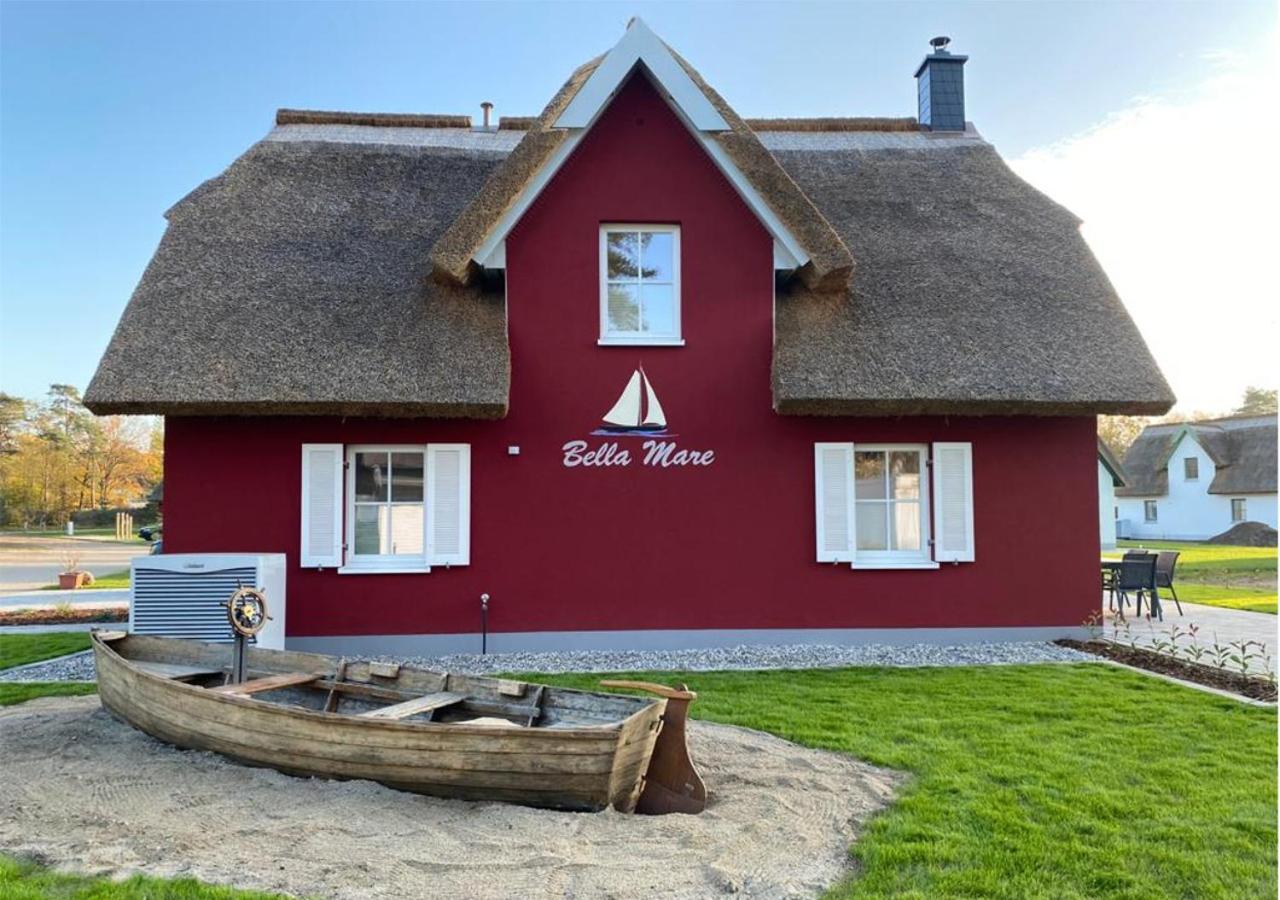 Modernes Reetdach-Ostseeferienhaus Bella Mare, Insel Usedom Mit Sauna, Kamin & Sonnenterrasse Zirchow Dış mekan fotoğraf