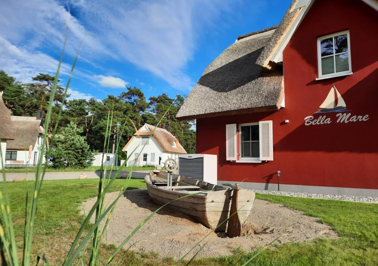 Modernes Reetdach-Ostseeferienhaus Bella Mare, Insel Usedom Mit Sauna, Kamin & Sonnenterrasse Zirchow Dış mekan fotoğraf