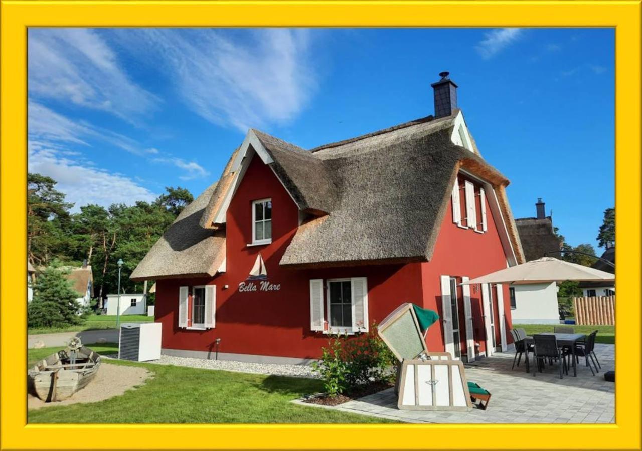 Modernes Reetdach-Ostseeferienhaus Bella Mare, Insel Usedom Mit Sauna, Kamin & Sonnenterrasse Zirchow Dış mekan fotoğraf