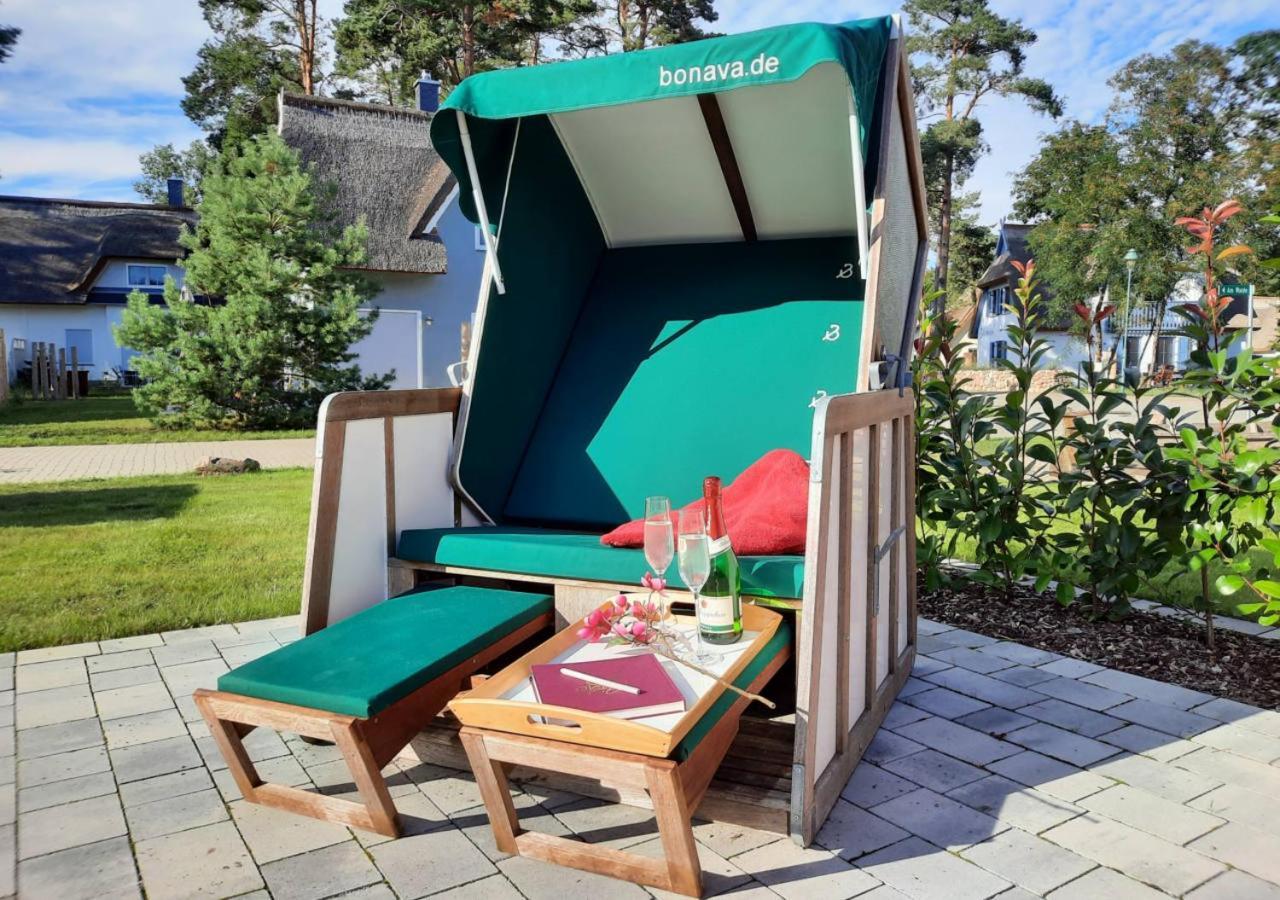 Modernes Reetdach-Ostseeferienhaus Bella Mare, Insel Usedom Mit Sauna, Kamin & Sonnenterrasse Zirchow Dış mekan fotoğraf