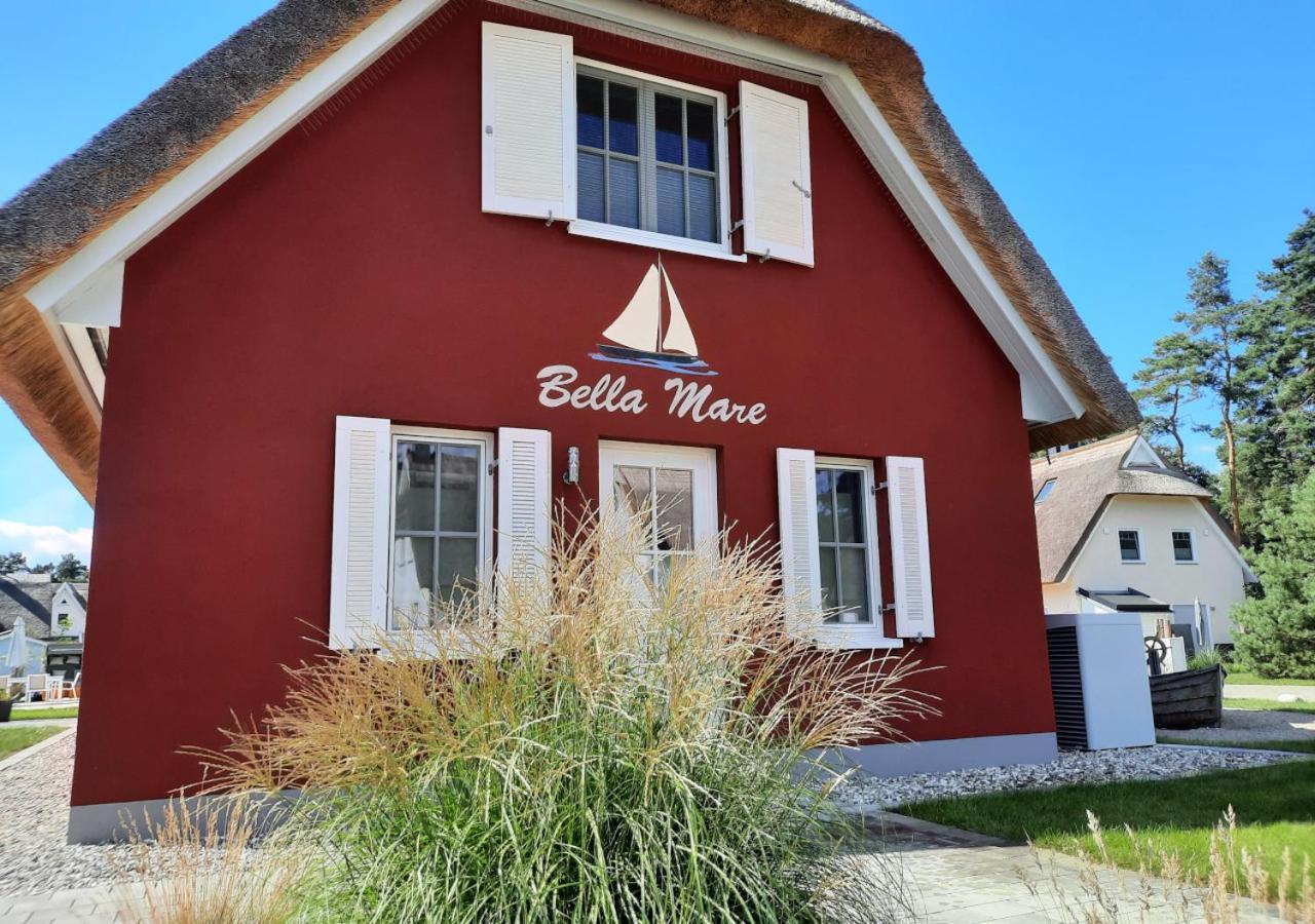Modernes Reetdach-Ostseeferienhaus Bella Mare, Insel Usedom Mit Sauna, Kamin & Sonnenterrasse Zirchow Dış mekan fotoğraf
